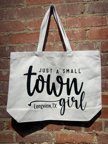 White Small Town Girl Tote