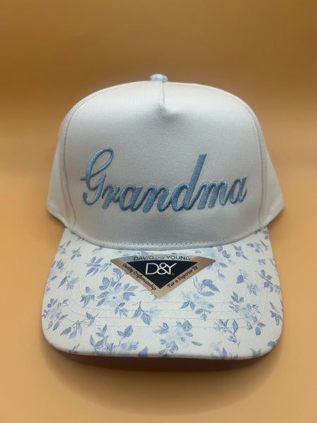 Blue Floral Hats