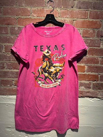 Texas Rodeo Grahpics T-Shirt Dress