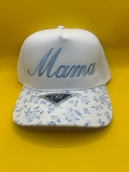 Blue Floral Hats