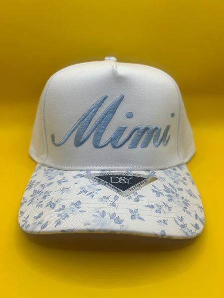 Blue Floral Hats