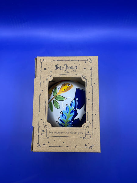 Texas Flag & Yellow Rose Ornament