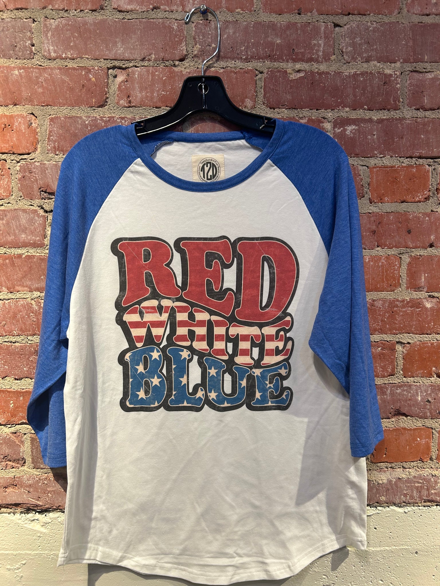 Red White and Blue Raglan Sleeve