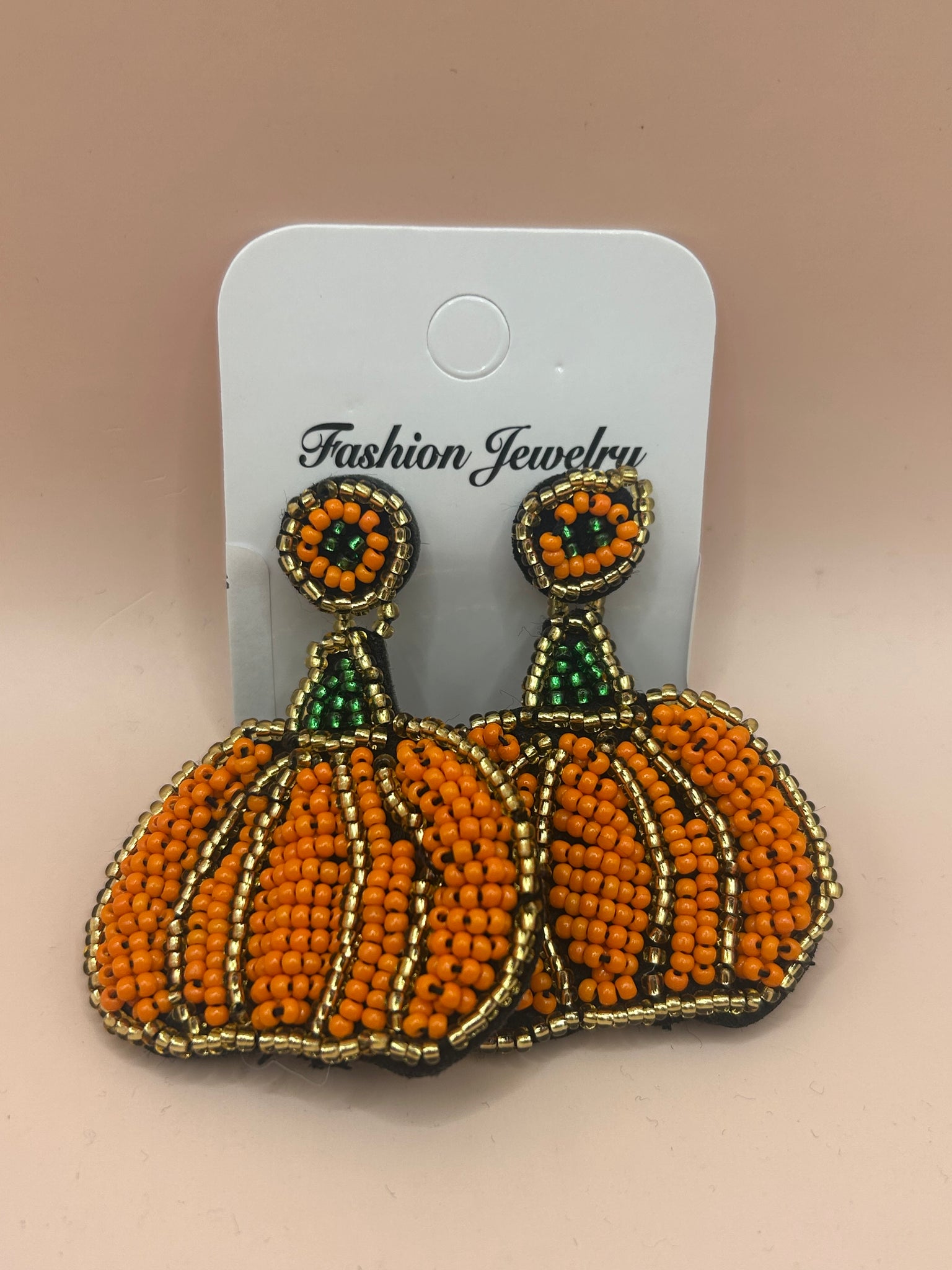 Pumpkin Time Beaded Earrings