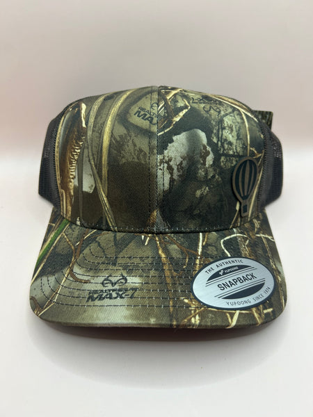 Hot Air Balloon Engraved Patch Snapback Trucker Hat