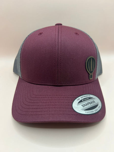 Hot Air Balloon Engraved Patch Snapback Trucker Hat