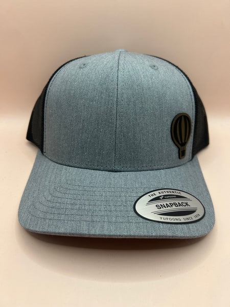 Hot Air Balloon Engraved Patch Snapback Trucker Hat