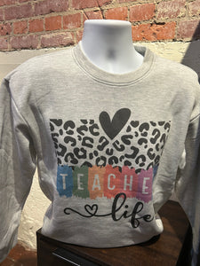 Cheetah Teacher Life Sweatshirt