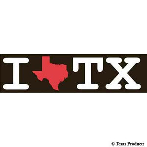 I Love TX Bumper Sticker