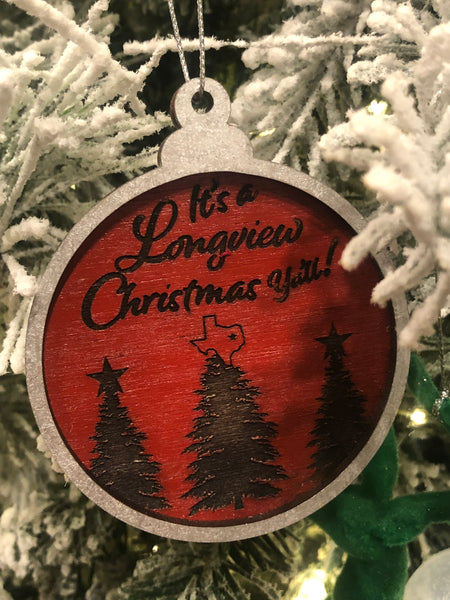 Red Wooden Christmas Ornament
