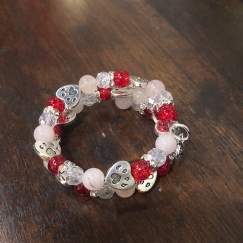 Semi Precious Bracelets-Paw Hearts