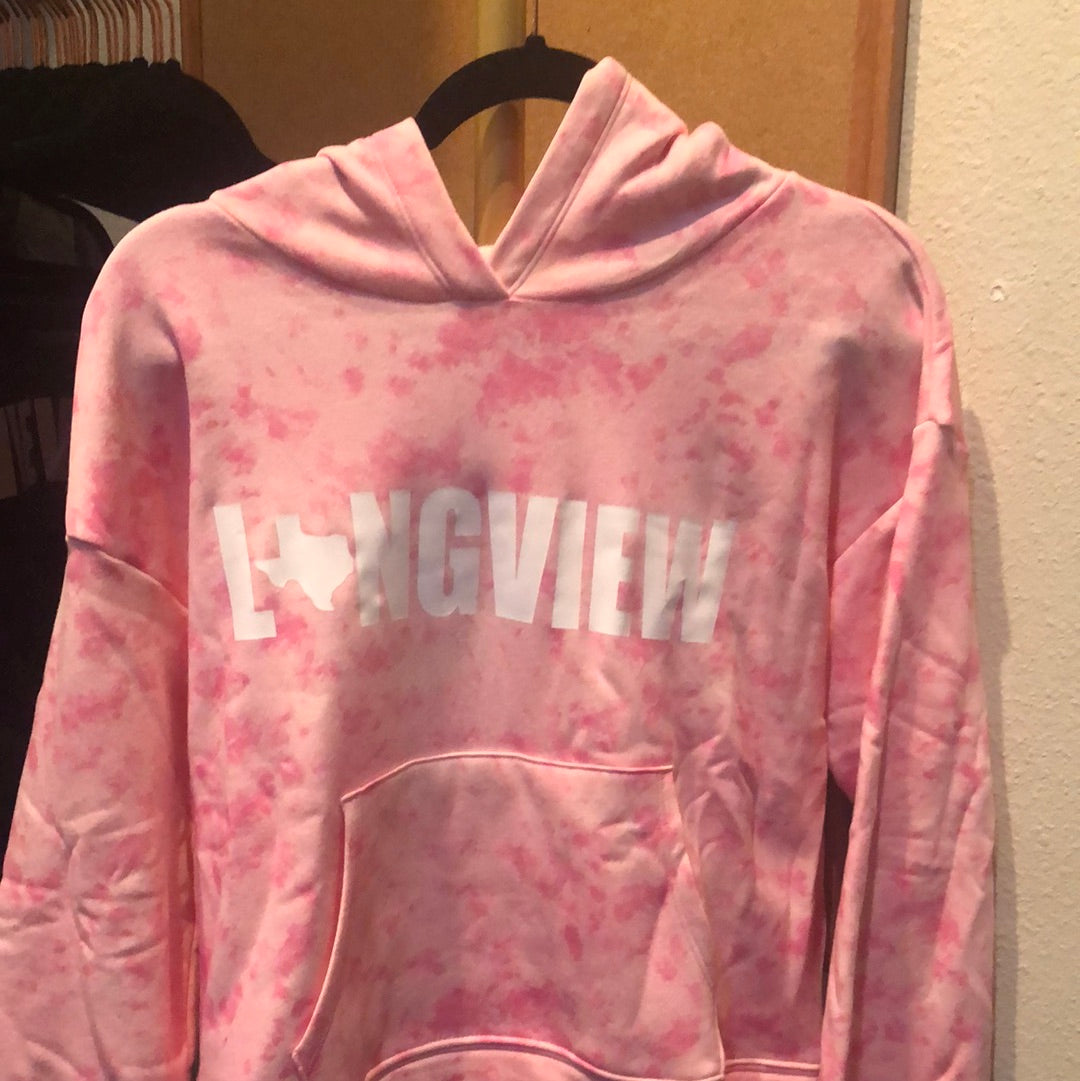 Youth Pink Tie Dye Longview O Sweatshirt