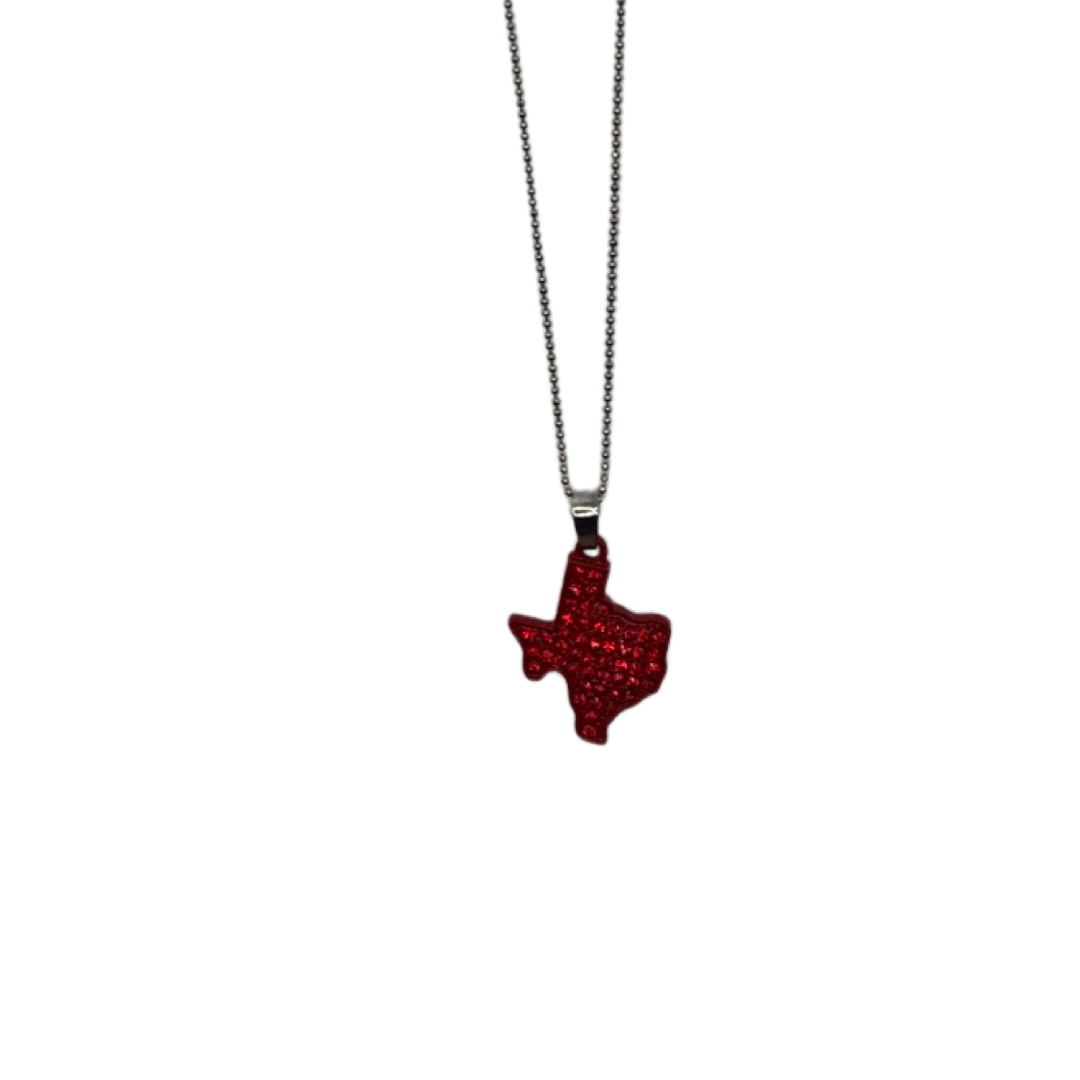 Red Texas Rhinestone Necklace